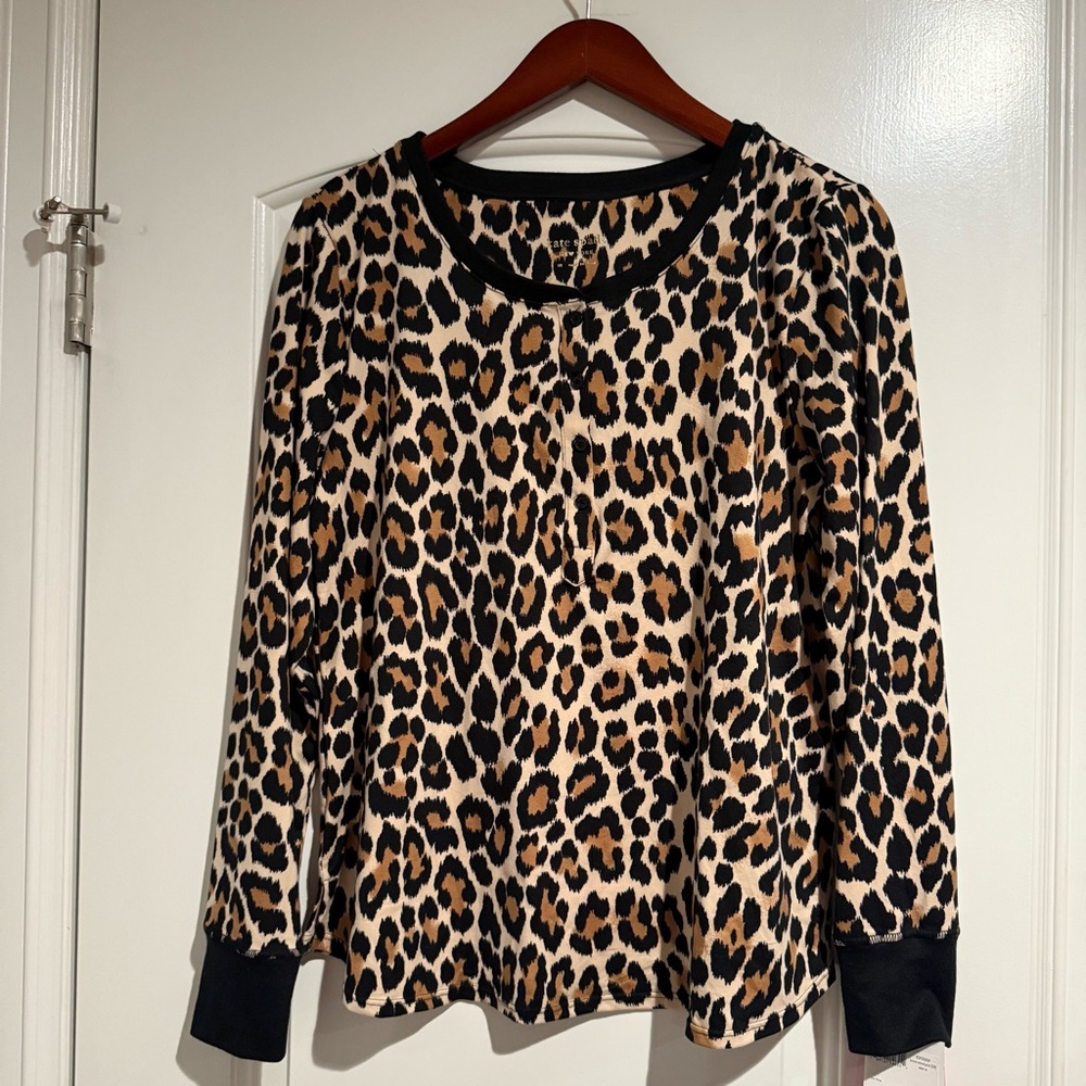 BNWT Kate Spade Leopard Print Pajama Shirt